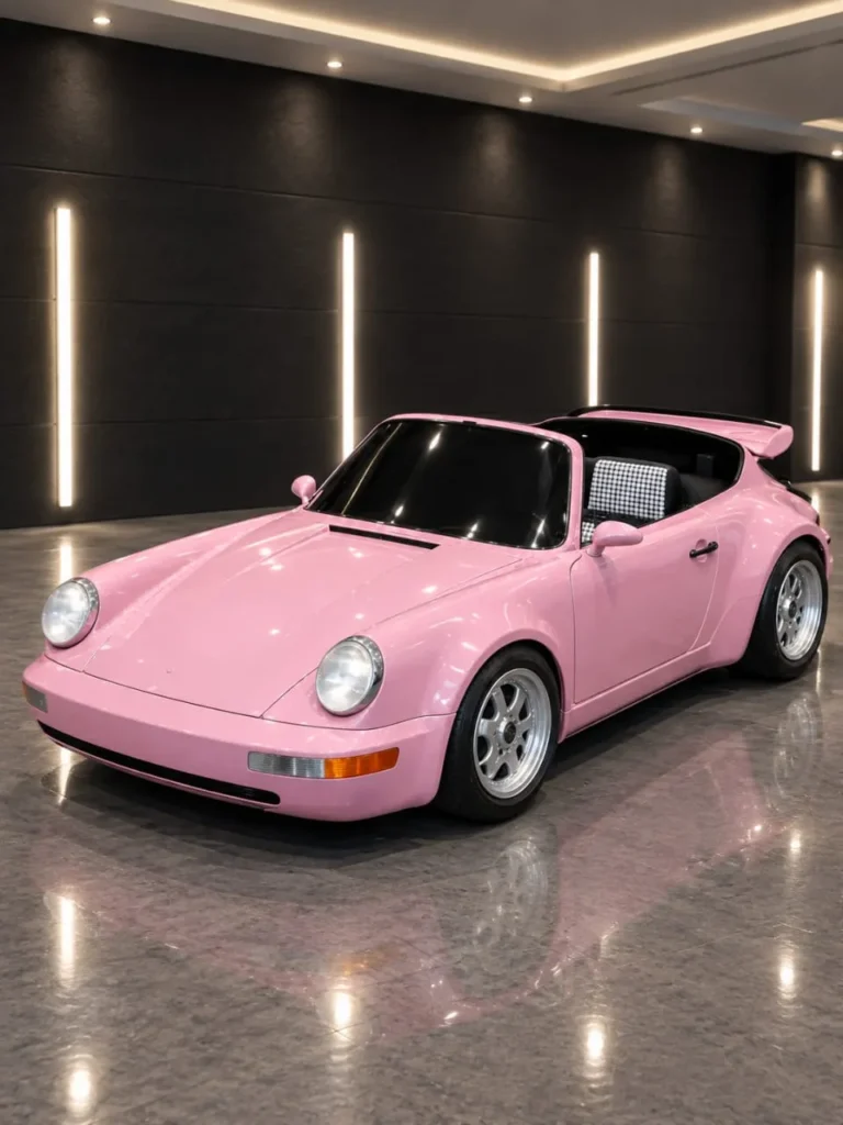 Porsche 911 replica go kart in Rosenblush Pink