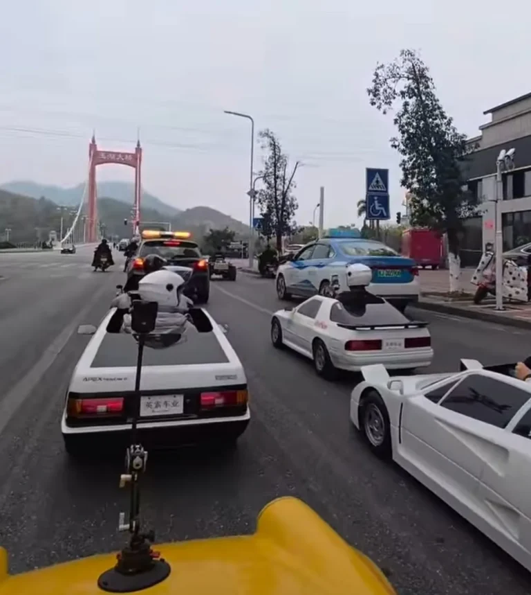 Replicas lined up for a drive
